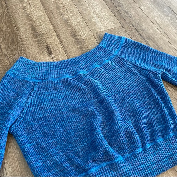 Free People Blue Knit Crop Top - Picture 4 of 10